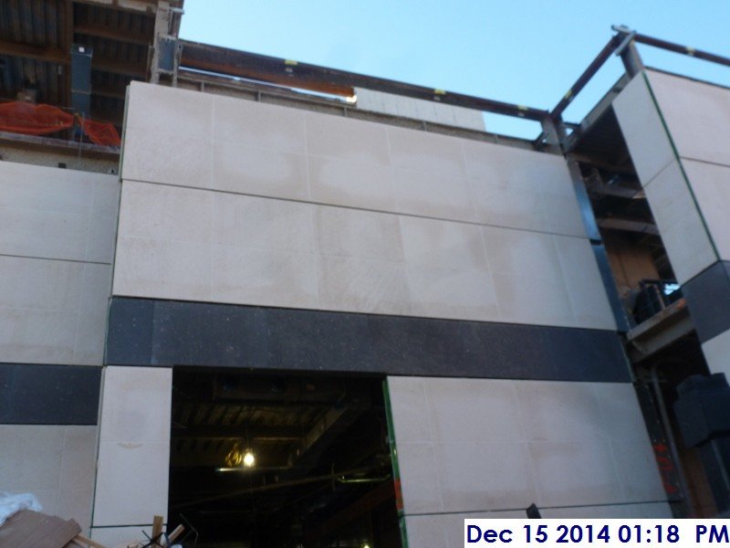 Erecting the stone panels at the East Elevation 3